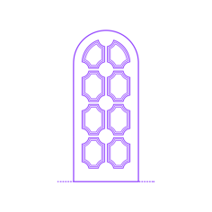 Buildings Exterior Doors Solid Entry Door Arched 8 Panels Beveled Silhouette Cutting Svg Files, Free Vectors File